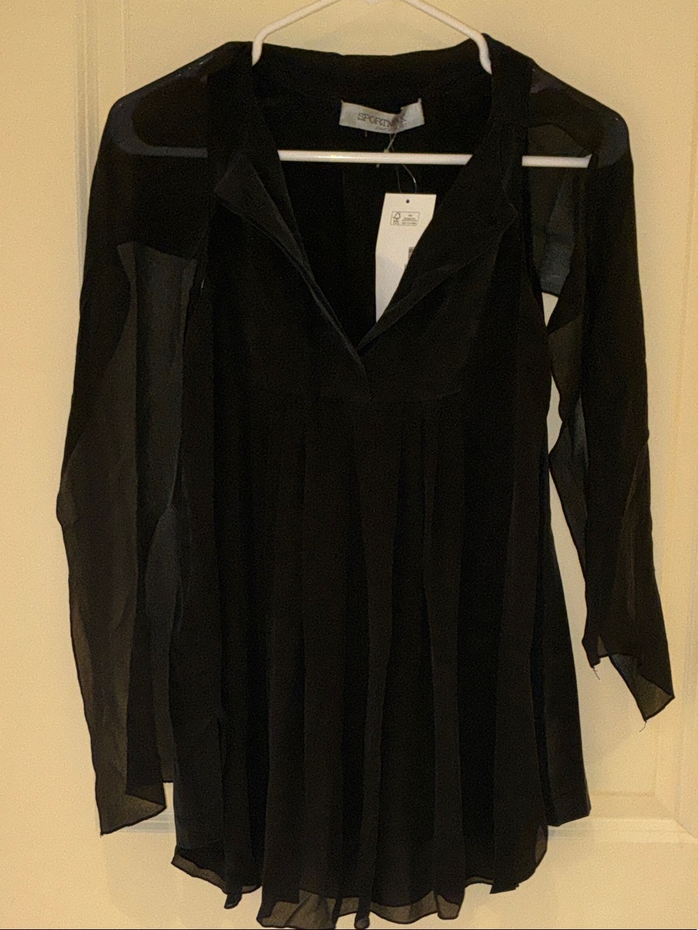 SPORTMAX Black Sheer Long-Sleeve Tunic